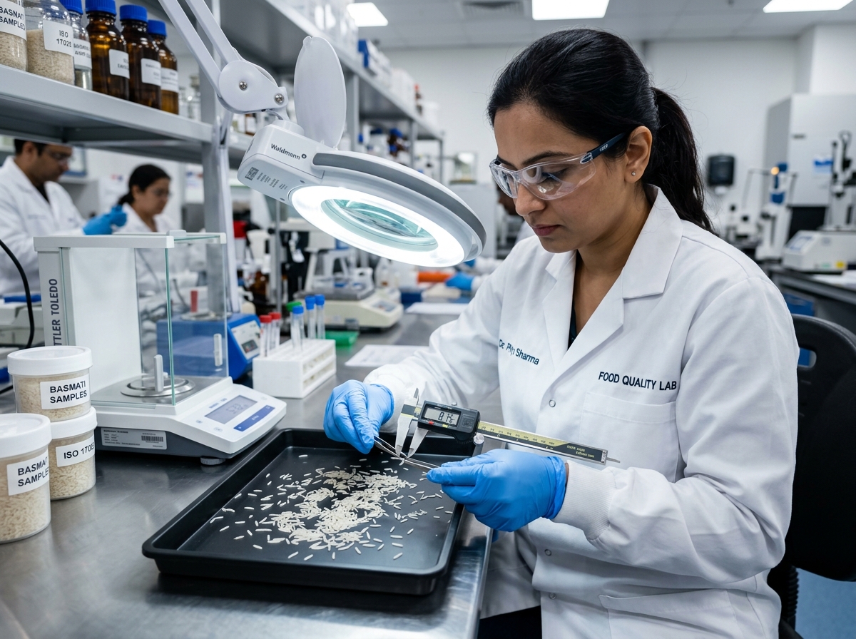 Rice quality testing in a laboratory